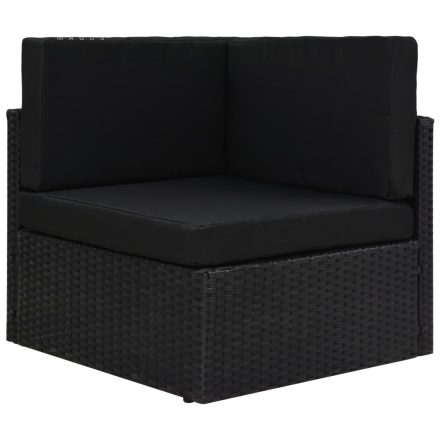 vidaXL fekete polyrattan sarokkanapé-elem