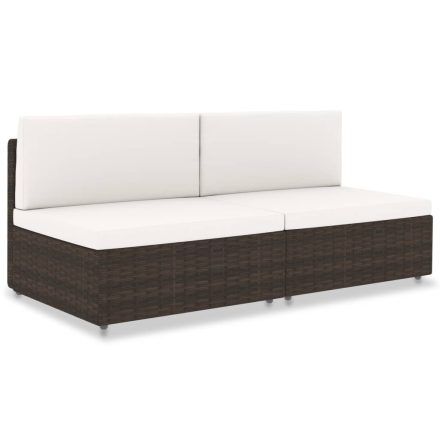 vidaXL 2 személyes barna elemes polyrattan kanapé