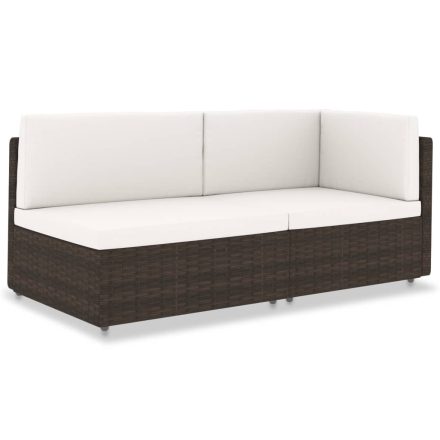 vidaXL 2 személyes barna elemes polyrattan kanapé