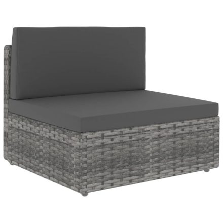vidaXL szürke polyrattan középső kanapéelem