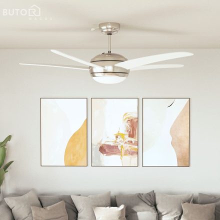 vidaXL díszes mennyezeti ventilátor lámpával 128 cm fehér