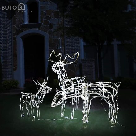 vidaXL 3 részes karácsonyi rénszarvasos díszvilágítás 229 LED