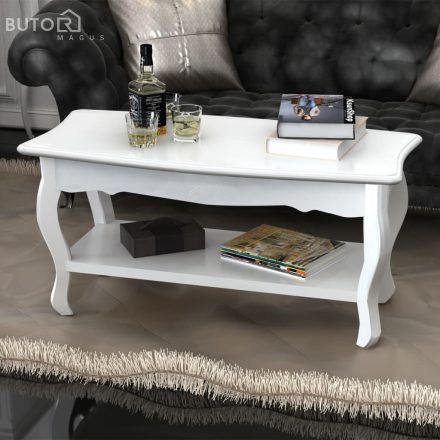 vidaXL 2 szintes fehér MDF dohányzóasztal 