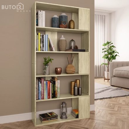 vidaXL sonoma tölgy szerelt fa könyvszekrény/térelválasztó 80x24x159cm