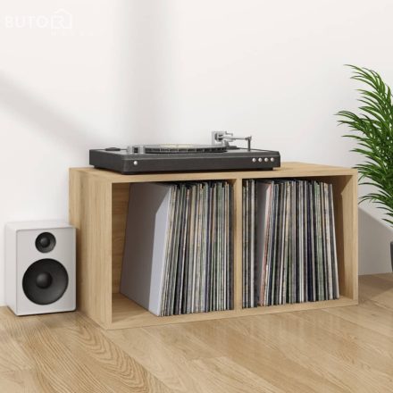 vidaXL sonoma tölgy színű szerelt fa lemeztároló doboz 71 x 34 x 36 cm