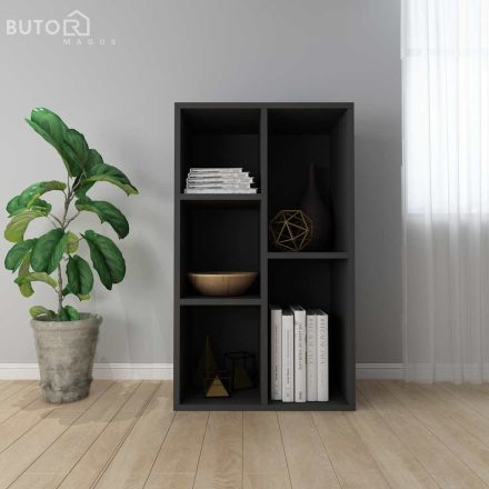 vidaXL fekete szerelt fa könyv-/tálalószekrény 50 x 25 x 80 cm