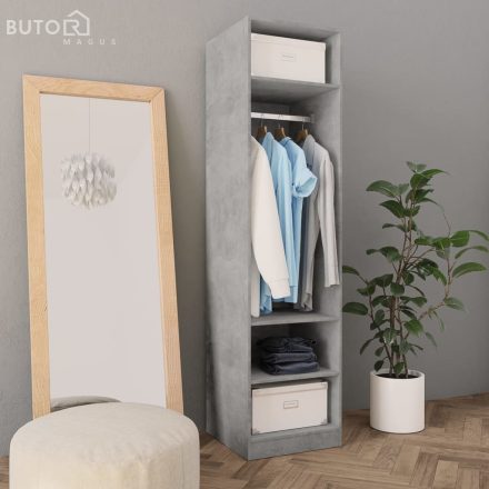 vidaXL betonszürke szerelt fa ruhásszekrény 50 x 50 x 200 cm