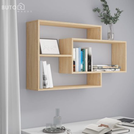 vidaXL sonoma tölgy szerelt fa fali polc 104 x 20 x 58,5 cm