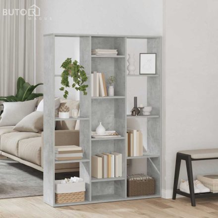 vidaXL betonszürke térelválasztó/könyvszekrény 100 x 24 x 140 cm