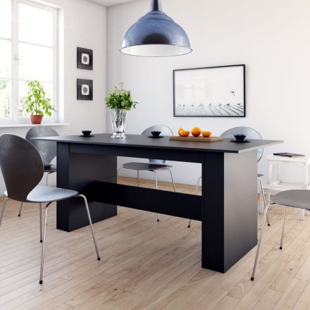 vidaXL fekete szerelt fa étkezőasztal 180 x 90 x 76 cm