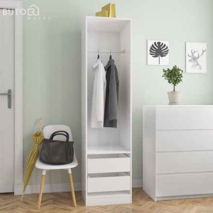 vidaXL magasfényű fehér szerelt fa fiókos ruhásszekrény 50x50x200 cm