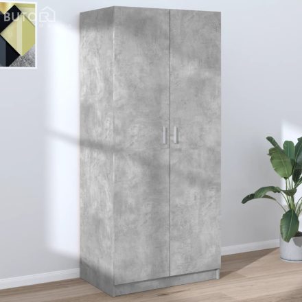 vidaXL betonszürke szerelt fa ruhásszekrény 80 x 52 x 180 cm