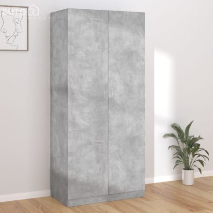 vidaXL betonszürke szerelt fa ruhásszekrény 90 x 52 x 200 cm
