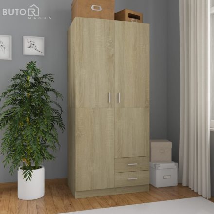 vidaXL sonoma tölgy színű szerelt fa ruhásszekrény 80 x 52 x 180 cm