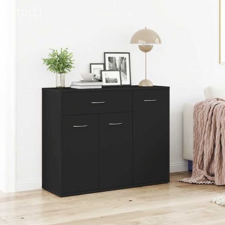 vidaXL fekete szerelt fa tálalószekrény 88 x 30 x 70 cm