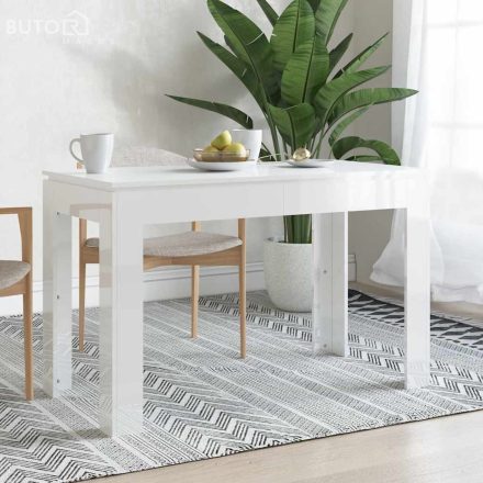 vidaXL magasfényű fehér szerelt fa étkezőasztal 120 x 60 x 76 cm