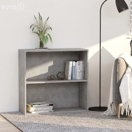 vidaXL 2 szintes betonszürke forgácslap könyvszekrény 80x30x76,5 cm 