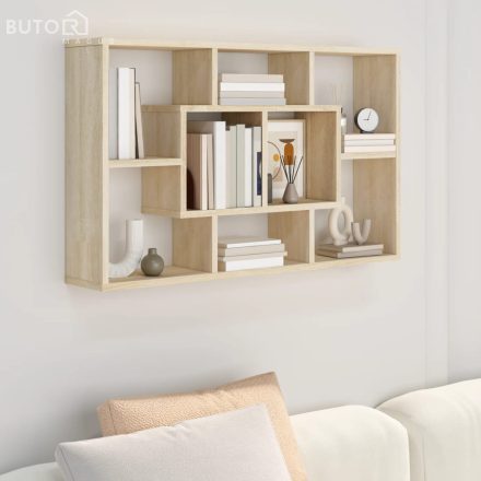 vidaXL sonoma tölgy szerelt fa fali polc 85 x 16 x 52,5 cm