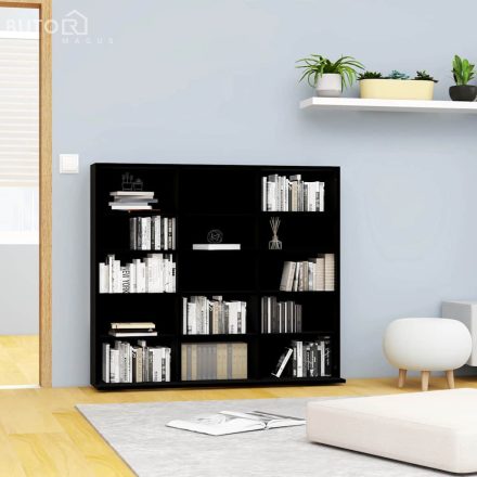 vidaXL fekete szerelt fa CD-tartó szekrény 100 x 23 x 89,5 cm