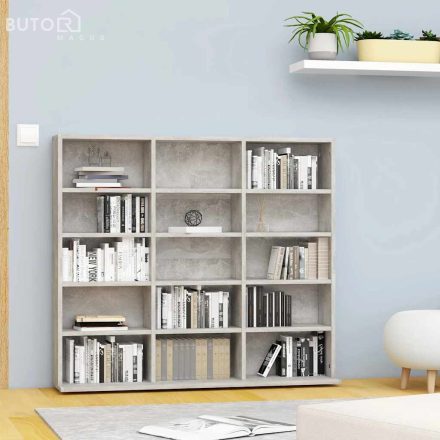 vidaXL betonszürke forgácslap CD-tartó szekrény 100 x 23 x 89,5 cm