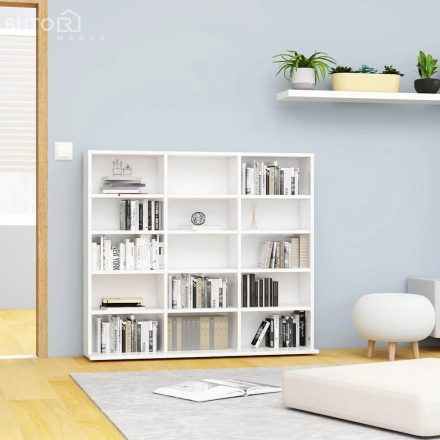 vidaXL magasfényű fehér forgácslap CD-tartó szekrény 100x23x89,5 cm