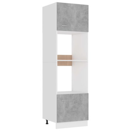vidaXL betonszürke szerelt fa mikrohullámú sütő szekrény 60x57x207 cm