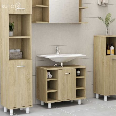 vidaXL sonoma tölgy színű szerelt fa fürdőszobaszekrény 60x32x53,5 cm