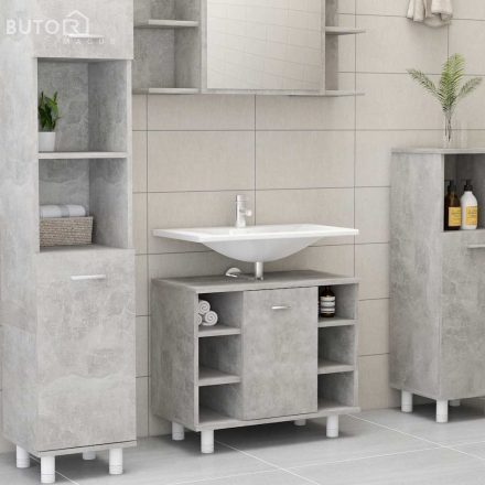 vidaXL betonszürke szerelt fa fürdőszobaszekrény 60 x 32 x 53,5 cm