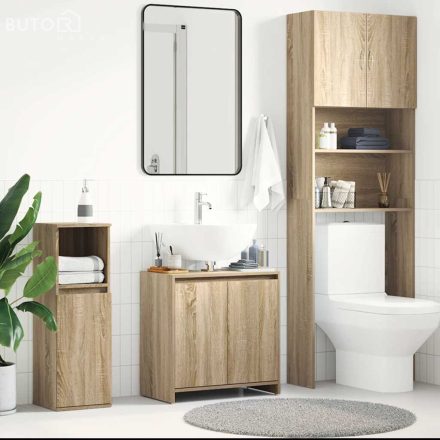 vidaXL sonoma tölgy színű szerelt fa fürdőszobaszekrény 60x33x61 cm