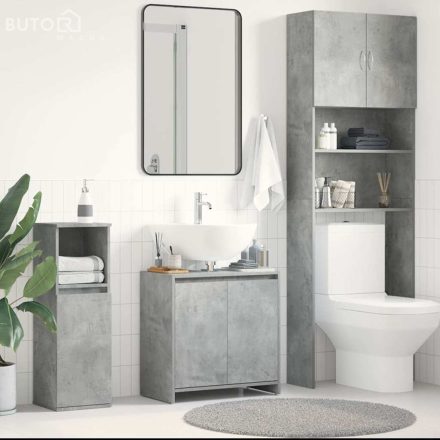 vidaXL betonszürke szerelt fa fürdőszobaszekrény 60 x 33 x 61 cm