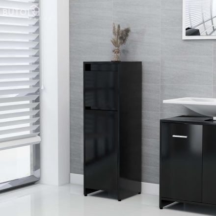 vidaXL fekete szerelt fa fürdőszobaszekrény 30 x 30 x 95 cm