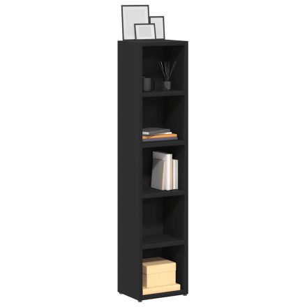 vidaXL 2 db fekete forgácslap CD-tartó szekrény 21 x 16 x 93,5 cm