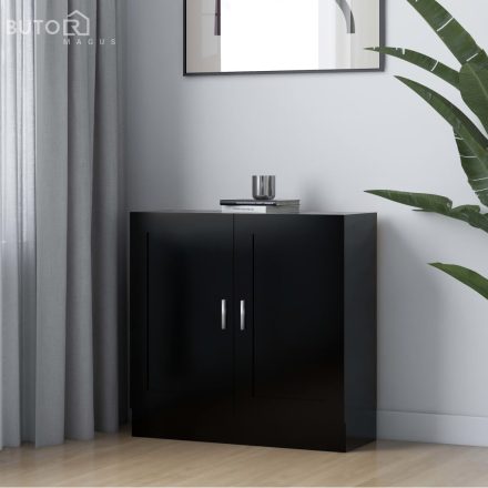 vidaXL fekete szerelt fa könyvszekrény 82,5 x 30,5 x 80 cm