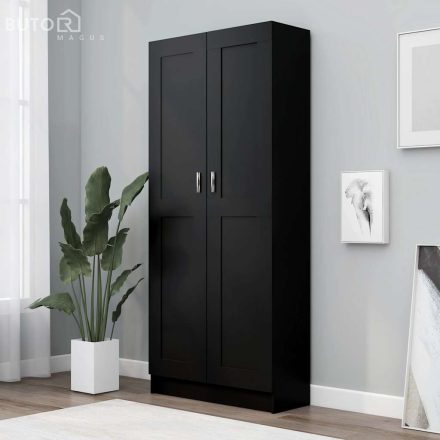 vidaXL fekete szerelt fa könyvszekrény 82,5 x 30,5 x 185,5 cm