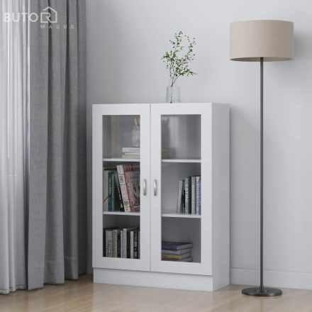 vidaXL fehér szerelt fa vitrinszekrény 82,5 x 30,5 x 115 cm