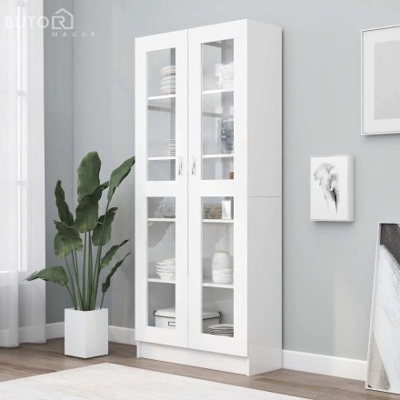 vidaXL fehér szerelt fa vitrinszekrény 82,5 x 30,5 x 185,5 cm