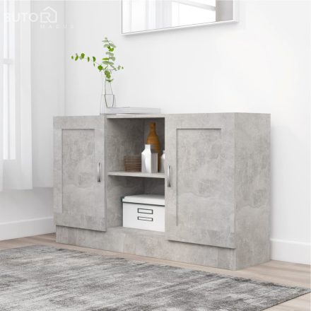 vidaXL betonszürke szerelt fa tálalószekrény 120 x 30,5 x 70 cm