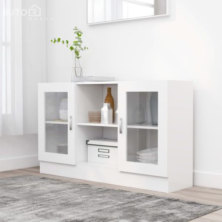 vidaXL fehér szerelt fa vitrinszekrény 120 x 30,5 x 70 cm