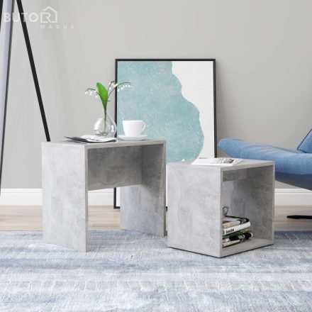 vidaXL betonszürke szerelt fa dohányzóasztal szett 48 x 30 x 45 cm
