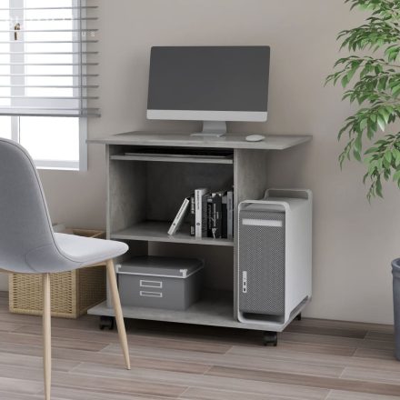 vidaXL betonszürke szerelt fa számítógépasztal 80 x 50 x 75 cm