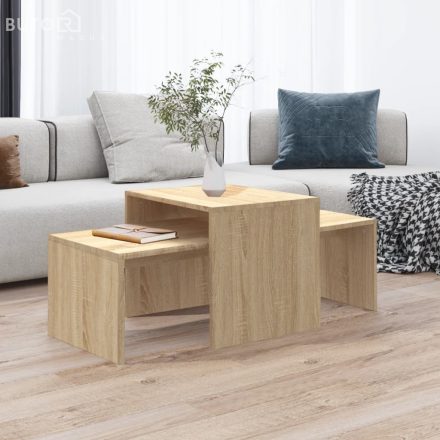 vidaXL sonoma tölgy szerelt fa dohányzóasztal szett 100 x 48 x 40 cm