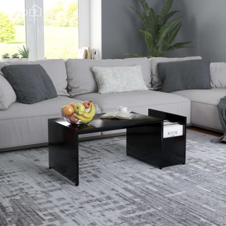 vidaXL fekete szerelt fa dohányzóasztal 90 x 45 x 35 cm