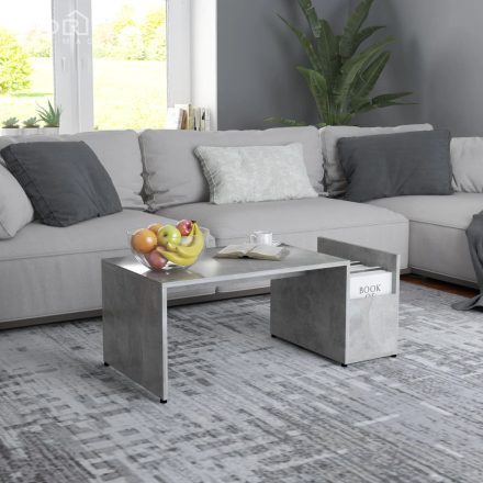 vidaXL betonszürke szerelt fa dohányzóasztal 90 x 45 x 35 cm