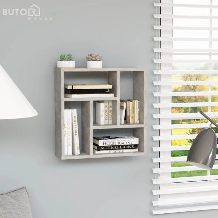 vidaXL betonszürke szerelt fa fali polc 45,1 x 16 x 45,1 cm