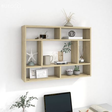vidaXL sonoma tölgy szerelt fa fali polc 75 x 16 x 55 cm