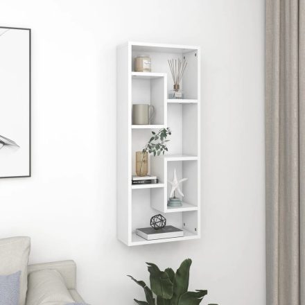 vidaXL fehér szerelt fa fali polc 36 x 16 x 90 cm