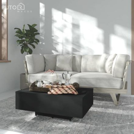 vidaXL fekete szerelt fa dohányzóasztal 85 x 55 x 31 cm