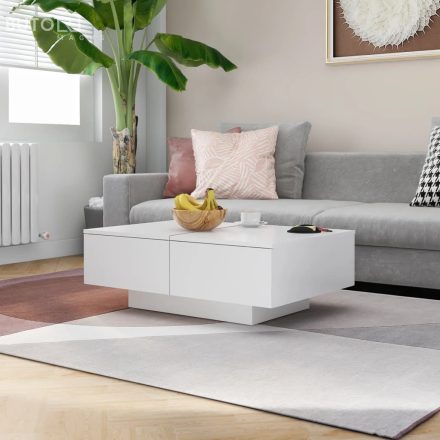 vidaXL fehér szerelt fa dohányzóasztal 90 x 60 x 31 cm