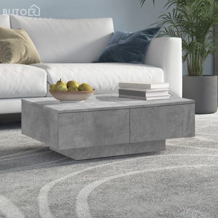 vidaXL betonszürke szerelt fa dohányzóasztal 90 x 60 x 31 cm