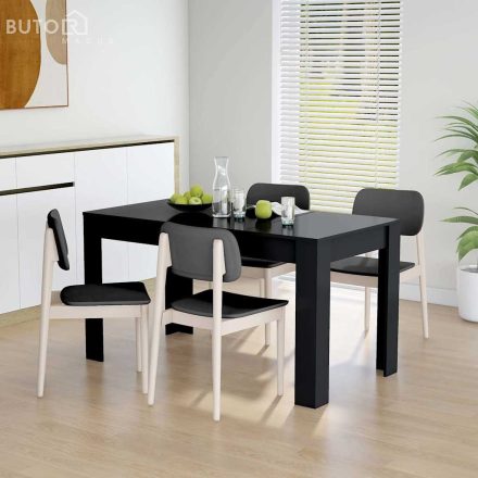 vidaXL fekete szerelt fa étkezőasztal 140 x 74,5 x 76 cm